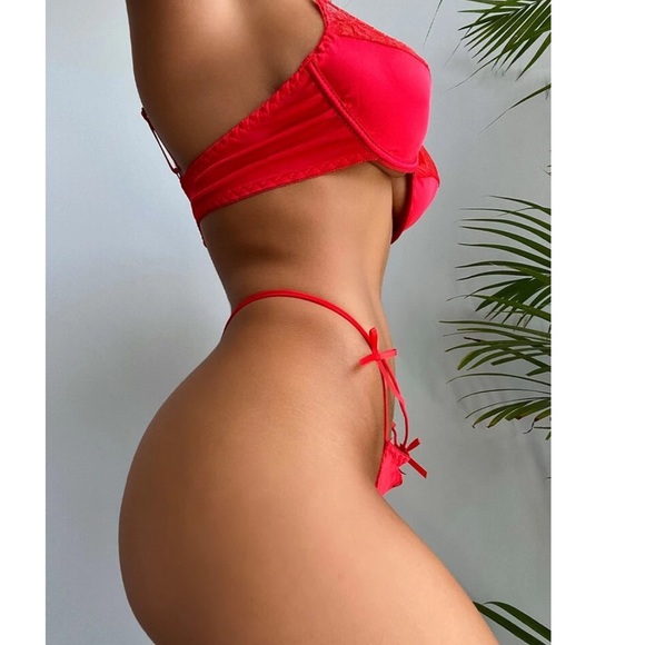 Contrast Lace Harness Push Up Lingerie Set ❤️ - Picture 2 of 4